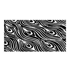 Digitally Created Peacock Feather Pattern In Black And White Satin Wrap by Simbadda