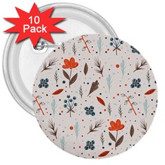 Seamless Floral Patterns  3  Buttons (10 Pack)  by TastefulDesigns