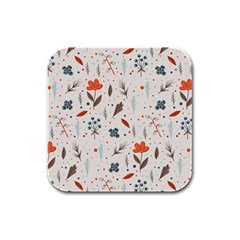 Seamless Floral Patterns  Rubber Square Coaster (4 Pack)  by TastefulDesigns