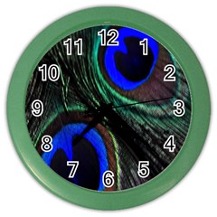 Peacock Feather Color Wall Clocks by Simbadda