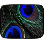 Peacock Feather Double Sided Fleece Blanket (Mini)  35 x27  Blanket Front