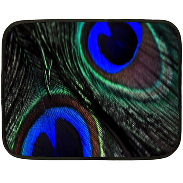 Peacock Feather Double Sided Fleece Blanket (Mini) 