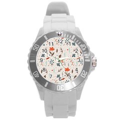 Seamless Floral Patterns  Round Plastic Sport Watch (l) by TastefulDesigns