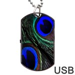 Peacock Feather Dog Tag USB Flash (One Side) Front