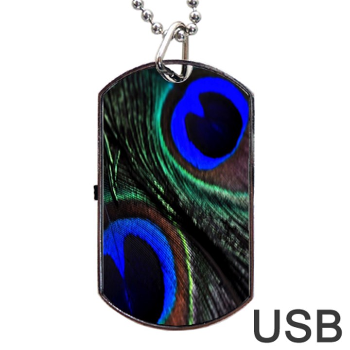 Peacock Feather Dog Tag USB Flash (One Side)