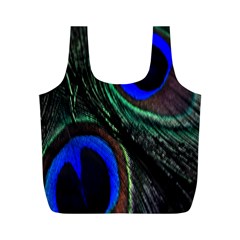 Peacock Feather Full Print Recycle Bags (m)  by Simbadda