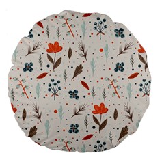 Seamless Floral Patterns  Large 18  Premium Flano Round Cushions by TastefulDesigns