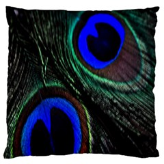 Peacock Feather Standard Flano Cushion Case (two Sides) by Simbadda