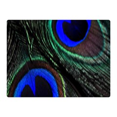 Peacock Feather Double Sided Flano Blanket (mini)  by Simbadda