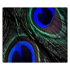 Peacock Feather Double Sided Flano Blanket (small)  by Simbadda