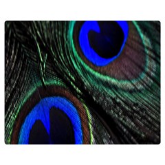 Peacock Feather Double Sided Flano Blanket (medium)  by Simbadda