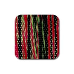 Alien Animal Skin Pattern Rubber Square Coaster (4 Pack)  by Simbadda