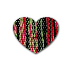 Alien Animal Skin Pattern Rubber Coaster (heart)  by Simbadda