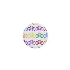 Rainbow Colors Bright Colorful Bicycles Wallpaper Background 1  Mini Magnets by Simbadda