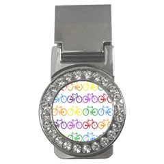 Rainbow Colors Bright Colorful Bicycles Wallpaper Background Money Clips (cz)  by Simbadda