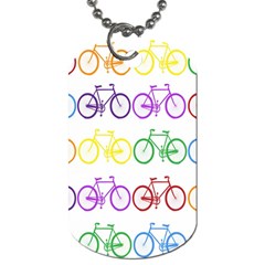 Rainbow Colors Bright Colorful Bicycles Wallpaper Background Dog Tag (one Side)