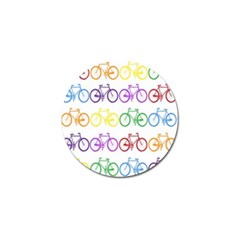 Rainbow Colors Bright Colorful Bicycles Wallpaper Background Golf Ball Marker by Simbadda