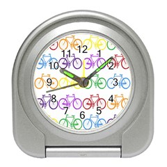 Rainbow Colors Bright Colorful Bicycles Wallpaper Background Travel Alarm Clocks by Simbadda