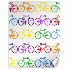 Rainbow Colors Bright Colorful Bicycles Wallpaper Background Canvas 12  X 16   by Simbadda