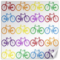 Rainbow Colors Bright Colorful Bicycles Wallpaper Background Canvas 16  X 16   by Simbadda