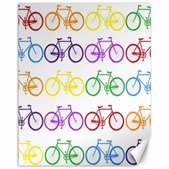 Rainbow Colors Bright Colorful Bicycles Wallpaper Background Canvas 11  X 14   by Simbadda