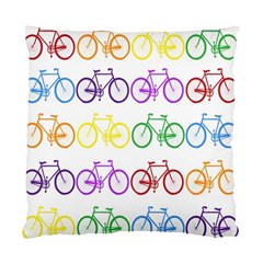 Rainbow Colors Bright Colorful Bicycles Wallpaper Background Standard Cushion Case (one Side) by Simbadda