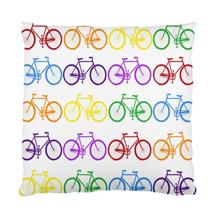 Rainbow Colors Bright Colorful Bicycles Wallpaper Background Standard Cushion Case (One Side)