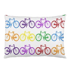 Rainbow Colors Bright Colorful Bicycles Wallpaper Background Pillow Case by Simbadda