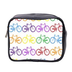 Rainbow Colors Bright Colorful Bicycles Wallpaper Background Mini Toiletries Bag 2-side by Simbadda