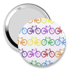 Rainbow Colors Bright Colorful Bicycles Wallpaper Background 3  Handbag Mirrors by Simbadda