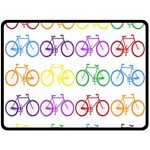 Rainbow Colors Bright Colorful Bicycles Wallpaper Background Double Sided Fleece Blanket (Large)  80 x60  Blanket Front