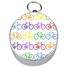 Rainbow Colors Bright Colorful Bicycles Wallpaper Background Silver Compasses by Simbadda