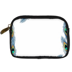 Beautiful Frame Made Up Of Blue Peacock Feathers Digital Camera Cases by Simbadda