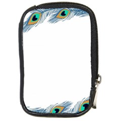 Beautiful Frame Made Up Of Blue Peacock Feathers Compact Camera Cases by Simbadda