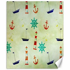 Vintage Seamless Nautical Wallpaper Pattern Canvas 8  X 10  by Simbadda