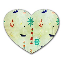 Vintage Seamless Nautical Wallpaper Pattern Heart Mousepads by Simbadda