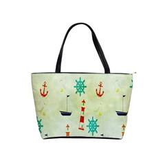 Vintage Seamless Nautical Wallpaper Pattern Shoulder Handbags by Simbadda