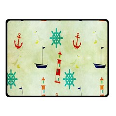 Vintage Seamless Nautical Wallpaper Pattern Fleece Blanket (small) by Simbadda