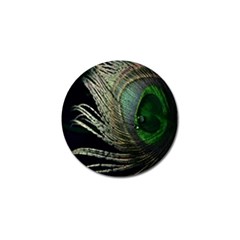 Feather Peacock Drops Green Golf Ball Marker by Simbadda