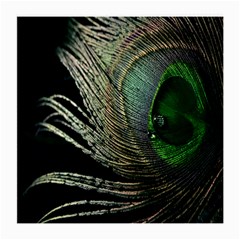 Feather Peacock Drops Green Medium Glasses Cloth (2-side) by Simbadda