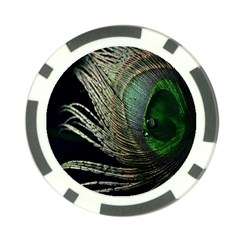 Feather Peacock Drops Green Poker Chip Card Guard (10 Pack) by Simbadda