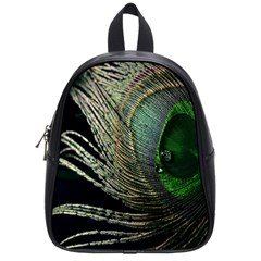 Feather Peacock Drops Green School Bags (small)  by Simbadda