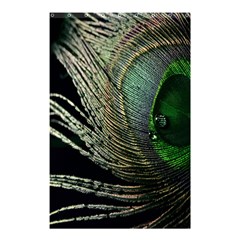 Feather Peacock Drops Green Shower Curtain 48  X 72  (small)  by Simbadda