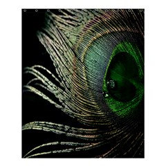 Feather Peacock Drops Green Shower Curtain 60  X 72  (medium)  by Simbadda