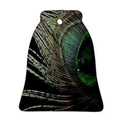 Feather Peacock Drops Green Ornament (bell) by Simbadda