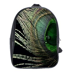 Feather Peacock Drops Green School Bags (xl)  by Simbadda