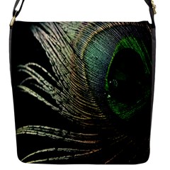 Feather Peacock Drops Green Flap Messenger Bag (s) by Simbadda