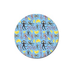 Cute Monkeys Seamless Pattern Magnet 3  (round) by Simbadda