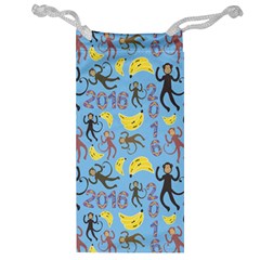 Cute Monkeys Seamless Pattern Jewelry Bag by Simbadda