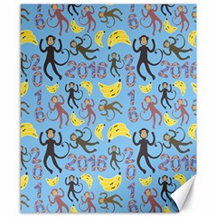 Cute Monkeys Seamless Pattern Canvas 8  X 10  by Simbadda